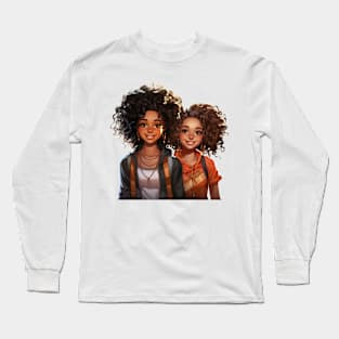 AFRICAN AMERICAN GIRLS SMILING HAPPY Long Sleeve T-Shirt